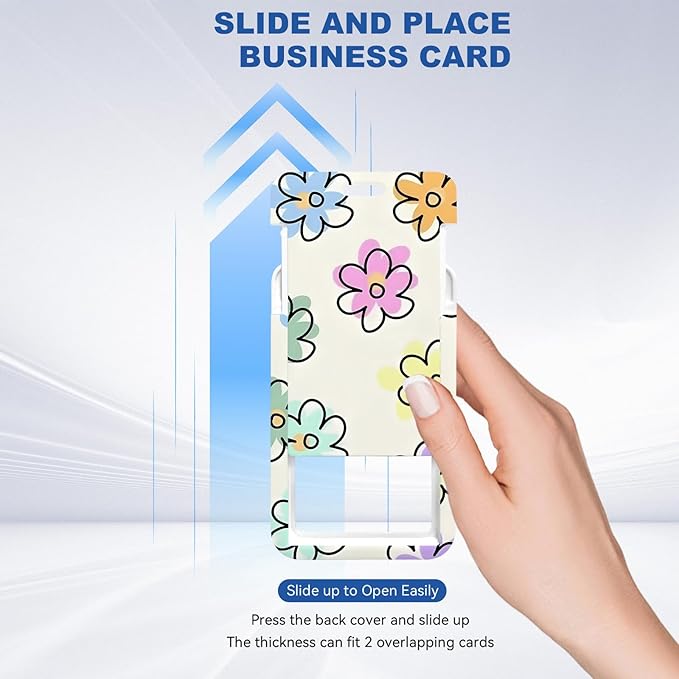 2 Pack Flower ID Badge Holder with Heavy Duty Retractable Reel Keychain for WomenStudents,Teachers, Nurses, Office Use 8