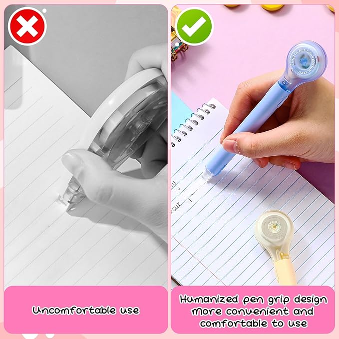 Gersoniel 10 Pack Correction Tape Pen Correctional Ink Tape Push Pull Protective, Easy to Use Applicator for School Office Supplies, 0.2 x 236 Inch(Macaron Color)