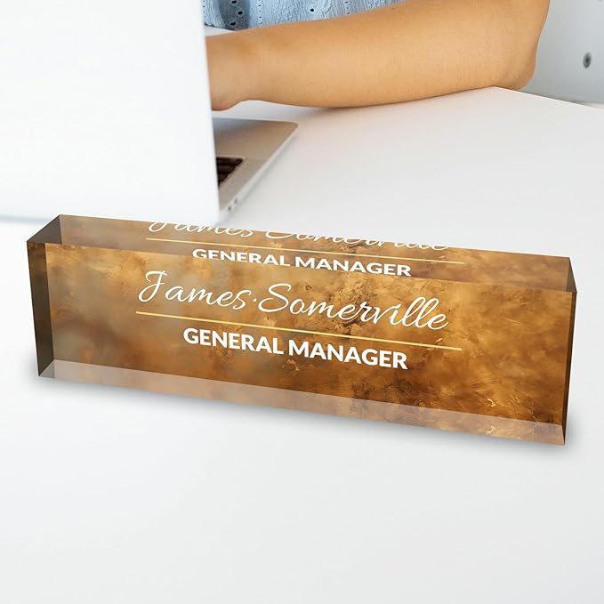 Desk Name Plate Personalized, Custom Name Plate for Desk, Acrylic Desktop Accessories, Office Gift & Decor for Women Men, Teacher Nurse Boss Employee Appreciation Gifts