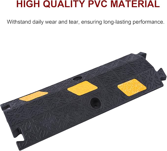 OrangeStar 6 Pack 17" Cable Protector Cover Ramps, 1-Channel Floor Protective Wire Cord Ramp, Heavy Duty Driveway Speed Bump