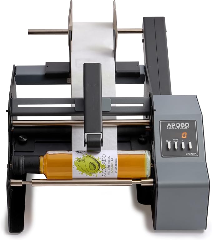 Primera AP380 Label Applicator Bottle Labeling Machine for Cylindrical Containers (74291) - Adjustable, semi-Automatic, Labels up to 1500 containers per Hour