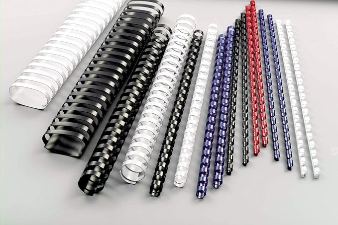GBC CombBind Binding Combs, 6 mm, 25 Sheet Capacity, A4, 21 Ring, Black, Pack of 100, 4028173