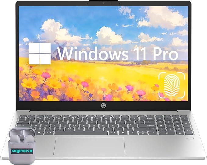 HP Business Laptop Computer, 15.6" HD LED Laptop 40GB RAM 2TB SSD, Intel Core i5-1334U, Windows 11 Pro, Fingerprint Reader, Backlit Keyboard, Numeric Keypad, SageNova Earphones, Natural Silver