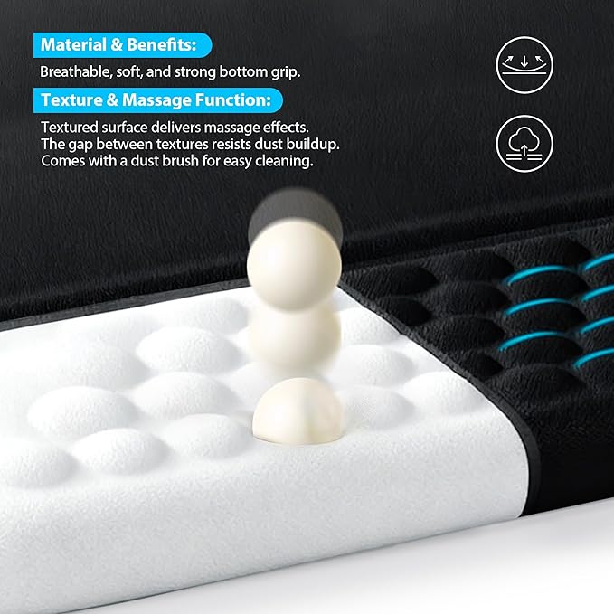 Wrist Rest for Keyboard, Ergonomic Keyboard Stand with Wrist Rest, Soft Memory Foam Wrist pad with Non-Slip Base & Dust Brush, Comfort for Office, Work, Gaming- Pink