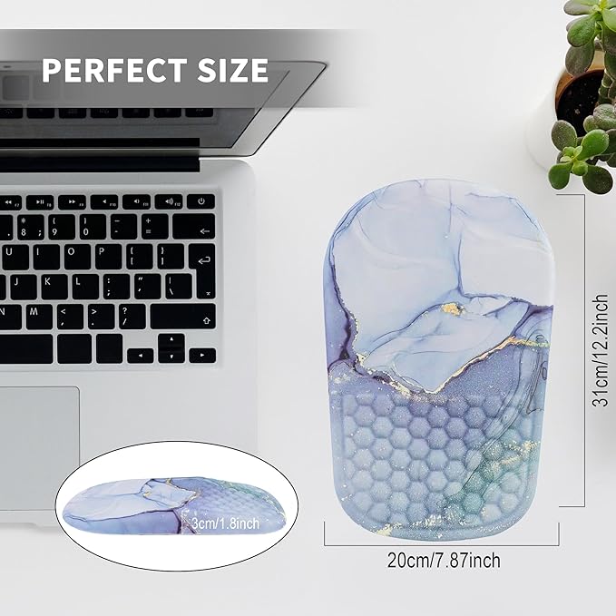 Ergonomic Mouse Pad with Wrist Support, Comfortable Memory Foam Mousepad with Massage Design and Non-Slip PU Base, Wrist Rest Mouse Pad for Office and Home, 12x8 Inch