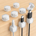 Magnetic Cable Clips, Adjustable Cord Holder Management, Adhesive Wire Keeper Organizer for Home Office Desk Phone PC Car Wall Desktop Nightstand Appliance (9-Pack White Crystal)