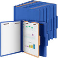 Skyygemm 12 Pcs Classification Folders Letter Size, 1 Divider Pressboard File Folder with Fasteners, Expanding File Organizer Bulk for Teachers, Clergy, Office, Church, Christmas Donations (Dark Blue)