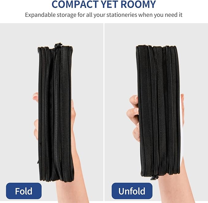 Sports-Themed Football Pencil Case for Kids Boys Girls, Big Capacity Black Pencil Pouch, Cool Pencil Bag Portable Stationery Storage Box Desk Pen Bag for School Office