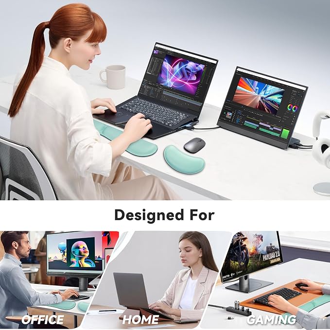 ZIBLY Wrist Rest Keyboard and Mouse Set - Anti-Skid Non Slip Ergonomic Wrist Cushion Support Pad - Easy Typing,Pain Relief - Premium Memory Foam for Work from Home Gaming Computer Laptop