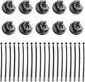 Magnetic Zip Tie Mounts, 10 Pack Heavy Duty Magnetic Cable Holder with 20 Reusable Zip Ties - 31mm Multipurpose Magnet Wire Management Bases for Cord Organizer (Black)