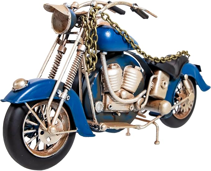 YCHTEWY-Vintage Metal Motorcycle Wall Clock - Battery Operated, Unique Home & Office Decor Gift, Stylish Art Deco Design(B)