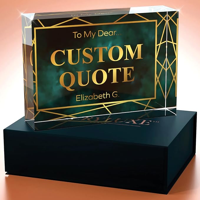 Personalized Gifts, Custom Quote Block Letter Board,Crystal-Clear Acrylic with Gift Box,17 Styles, Holiday and Christmas Gift for Mom, Dad, Girlfriend, Him or Her, Husband, Wife (5"x7, Affluent)