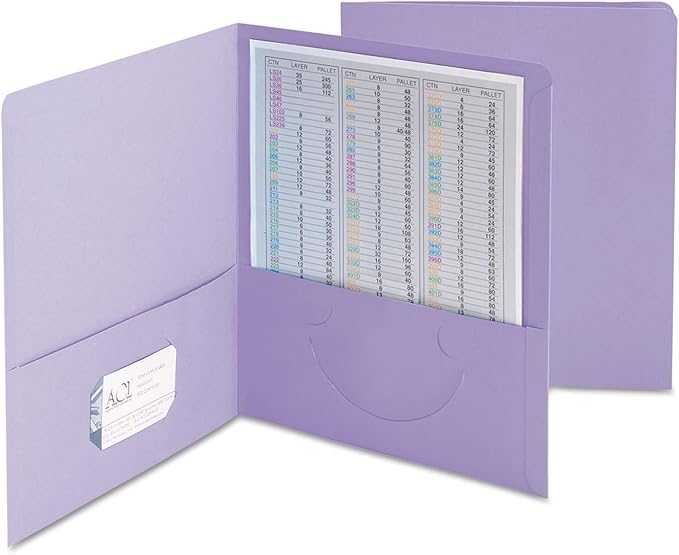 Smead Two-Pocket Heavyweight Folder, Letter Size, Lavender, 25 per Box (87865)