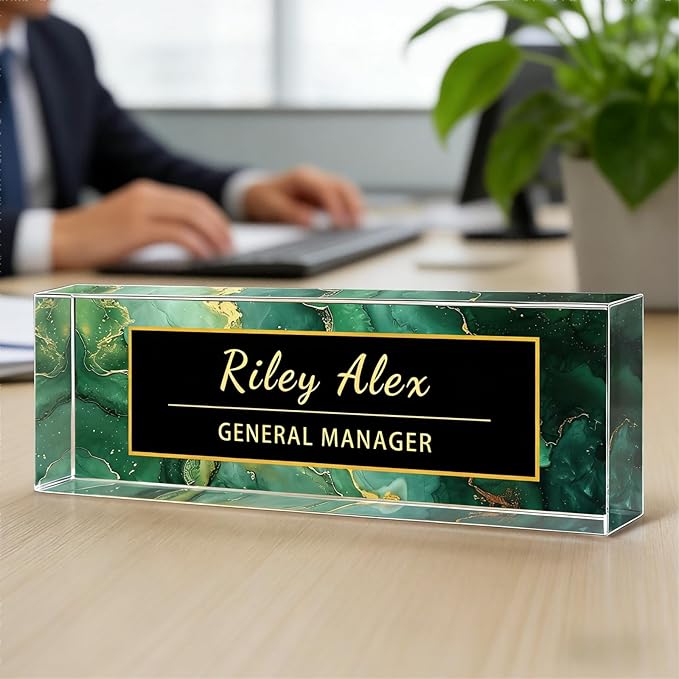 Desk Name Plate Personalized, Office Decor Cute Desk Accessories for Employee Appreciation Gifts Office Gifts for Boss, Teacher (S5)