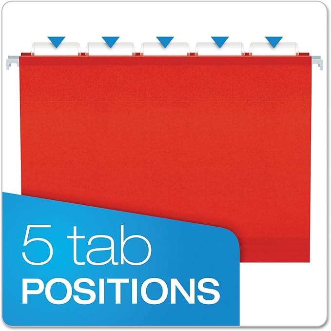Pendaflex 04152X2 RED Extra Capacity Reinforced Hanging Folders