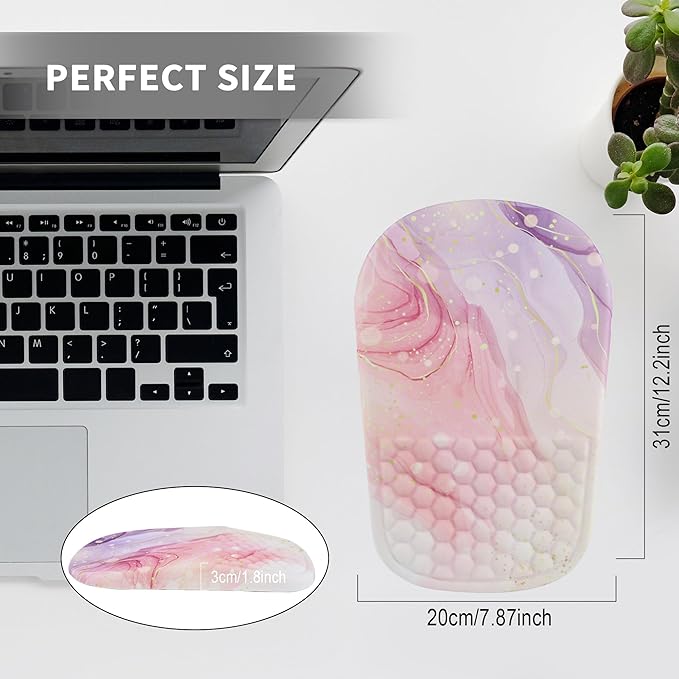 Ergonomic Mouse Pad with Wrist Support, Comfortable Memory Foam Mousepad with Massage Design and Non-Slip PU Base, Wrist Rest Mouse Pad for Office and Home, 12x8 Inch