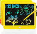 TEKFUN LCD Writing Tablet Doodle Board, 12inch Colorful Drawing Tablet Writing Pad, Kids Travel Essentials, Toddler Toys 6 7 8 Year Old Girls Boys (Yellow)