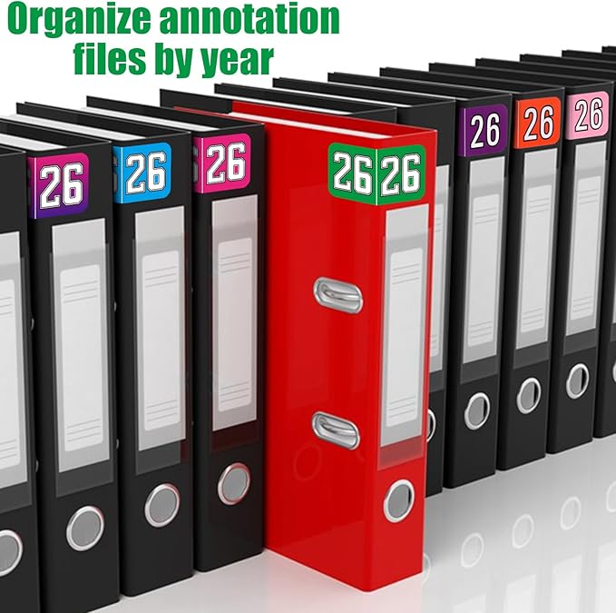 1000pcs 2026 Year Stickers, 3/4x1-1/2 Inch 26 Year Colored Self-Adhesive Stickers File Folder Labels Decals for Tab File Folders Office Supplies (Dark Green)