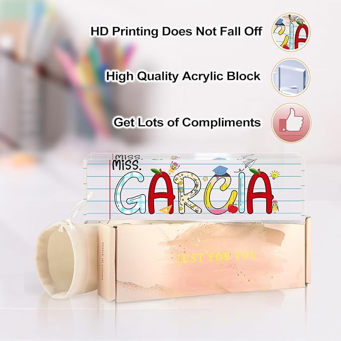 Custom Acrylic Name Plate for Desk, Employee Appreciation Gifts, Personalized Office Decor, Funny Gifts for Coworkers, Boss, Teacher