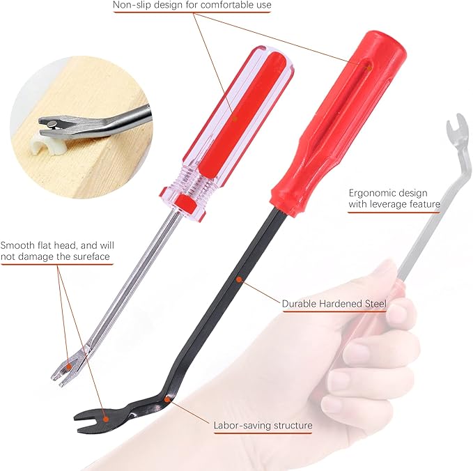 Tanstic 4Pcs Nail Puller and Staple Remover Tool Set, Including 7'' End Cutting Plier, Tack Lifter, Carpet Remover for Furniture, Floor, Wall, Car, Photo, Frame, Wooden Case, Carton