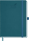 BEZEND 2026 Planner Weekly and Monthly (6" x 8.5") Daily Calendar with Hourly Timeslots & Tabs (Jan-Dec) Note & Expenses, Pen Holder, Inner Pocket, Vegan Leather Hardcover - Dark Green