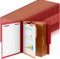 Skyygemm 60 Pcs Classification Folders Letter Size, 3 Divider Pressboard File Folder with Fasteners, Expanding File Organizer Bulk for Teachers, Clergy, Office, Church, Christmas Donations (Red)