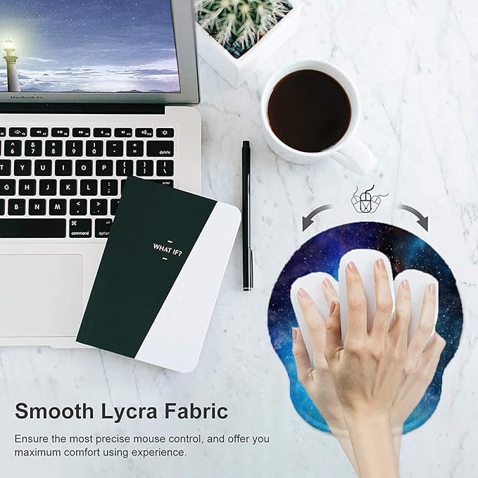 Keyboard Wrist Rest and Mouse Pad, Ergonomic Memory Foam Mouse Pad Wrist Support, Non-Slip & Pain Relief Mouse Pad and Keyboard Wrist Support, Comfortable Mousepad with Wrist Rest for Game, Office