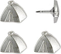 Tent Push Pins - Silver Camping Tent Pin - for Cork Board, Maps, or Lapel Pin Use - Designed in USA - Set of 4