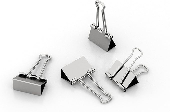 nctinystore Micro Silver Binder Clips Micro Metal Clamp 1/2 inch Width (Silver, 40 PCS) Micro Size (Clip Horizontal Width 1/2inch)