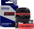 Epson LABELWORKS 218MTBRPX-4.9 Genuine Magnetic Tape Cartridge - Black on Red Magnet Label Maker Tape - 3/4" (18MM) Wide, 4.9 ft, Red
