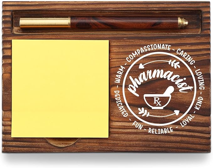 Pharmacist Gift Sticky Note Holder, Pharmer Appreciation Gift, Thank You Gifts for Pharmacy Technician Future Pharmacist Pharmacology PHARMD Gift Self-Stick Note Pad Holders Desk Organizer TZP22