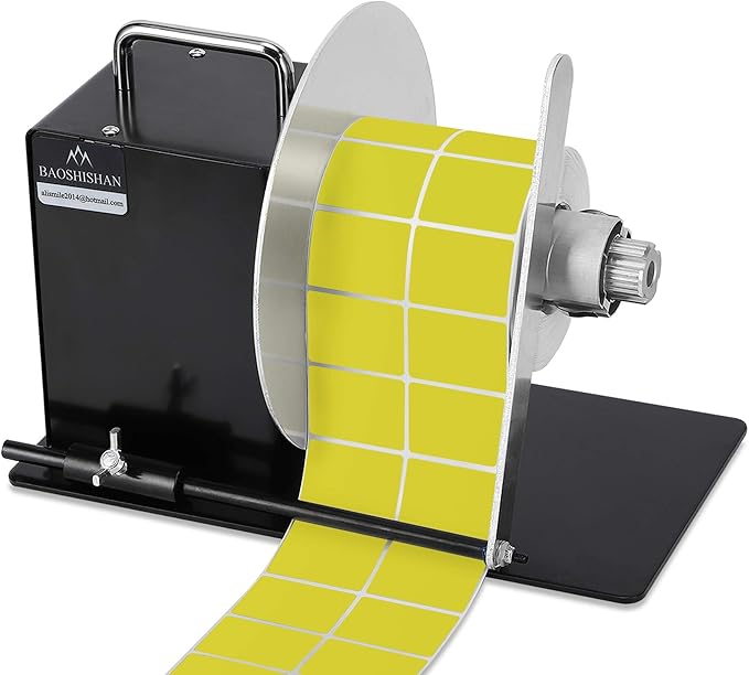 BAOSHISHAN Automatic Label Rewinder Machine Label Width 5.5inch/140mm Core Holder 1/1.5/3inch 100-240V (with Regulator and Baffle)