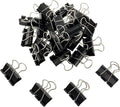Konilaomu 24Pcs Binder Clips 1.25in Reusable Paper Clamps Clips Binder Paper Clips for Office Supplies, Document Storage, Study Room, School (Black)