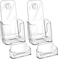 zavekia Acrylic Brochure Holder.4 inches Wide Brochure Holder Wall Mount Clear Countertop Organizer Literature Holders (2)