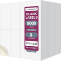 NextDayLabels 2.13x5.5 Inch Rectangle Stickers White Blank Labels for Laser Inkjet Printer - 8 Per Sheet Self-Adhesive Unique Size Label Made in USA - 8,000 Labels