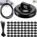 Leinuosen 30 Set Magnetic Zip Tie Mount and Nylon Cable Ties, 23 mm Multipurpose Wire Cable Holder Mount Wire Clips Management Electrical Organization Supplies (Black)