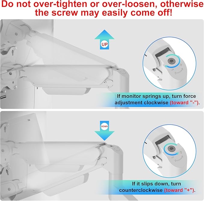 Dual Monitor Arm for 17-35" Screens up to 24.2 lbs, Ergonomic Gas Spring Monitor Stand with Height Adjust, Tilt, Swivel & Cable Management, VESA Desk Mount with 2 Types of Installation, White