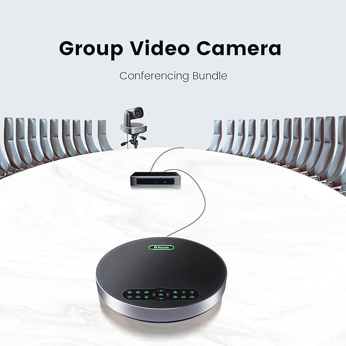 iuZee All-in-One PTZ 4K Conference Room Camera System with Bluetooth Speakerphone 12X Optical Zoom HDMI Wide View Angle Lens Works with Zoom Webex for Large Meeting Room