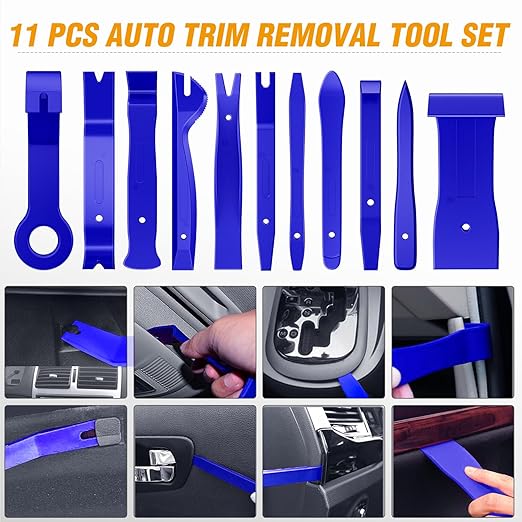 GOOACC 330Pcs Trim Removal Tool, Auto Push Pin Bumper Retainer Clip Set Fastener Terminal Remover Tool Adhesive Cable Clips Pry Kit Car Panel Radio Removal Auto Clip Pliers, Blue