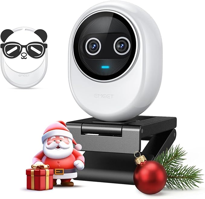 EMEET Piko+ (Piko Plus), World’s 1st Dual-Camera AI-Powered 4K Webcam, 1/2.55'' Sony Sensor, 3 Mics&3 Sound Modes, Panda Magnetic Privacy Cover, USB C-C&C-A, Ideal for Livestreamers