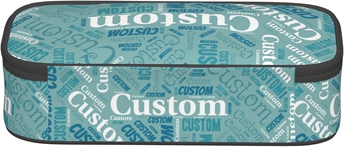 Custom Pencil Case with Name, Personalized Pen Bag Add Your Image Text, Large Storage Students Stationery Pen Box with Zipper Durable Pencil Box for Girls Boys Office School