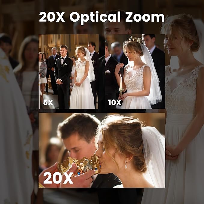 iuZee PTZ Camera with 20X Optical Zoom HDMI/USB3.0 Wide View Angle 1080P for Video Conference Meeting Church Live Streaming Education Works with Zoom Webex OBS YouTube Red Dot Design Winner