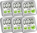 Elegant Digital Kitchen Timer Stainless Steel - Lime - Strong Magnetic Back - Kickstand - Loud Alarm - Large Display - Auto Memory - Auto Shut-Off - Model eT-25 (Lime 6-Pack) by eTradewinds