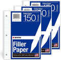 Kaisa3 Pack Notebook Paper College Ruled 3-Hole Punched Loose Leaf Paper 8x10.5 Lined Paper College Ruled Filler Paper for 3-Ring Binder Paper 150 Sheets/Pack (3 Pack-college) F15001C-3pk