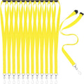 Patelai 12 Pcs Breakaway Lanyards with J Hook Bulk Flat for ID Badges Neck Badge Lanyards Card Nametag Holder Neck Straps (Yellow)