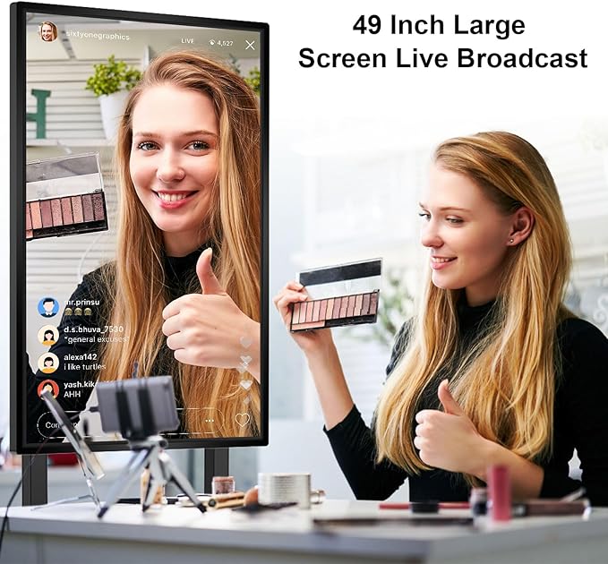 49" Smart Board, Digital Whiteboard Electronic Interactive for Classroom Office Home, Screen Mirroring from Android & iOS for Presention Annotation Live Streaming (49 inch)