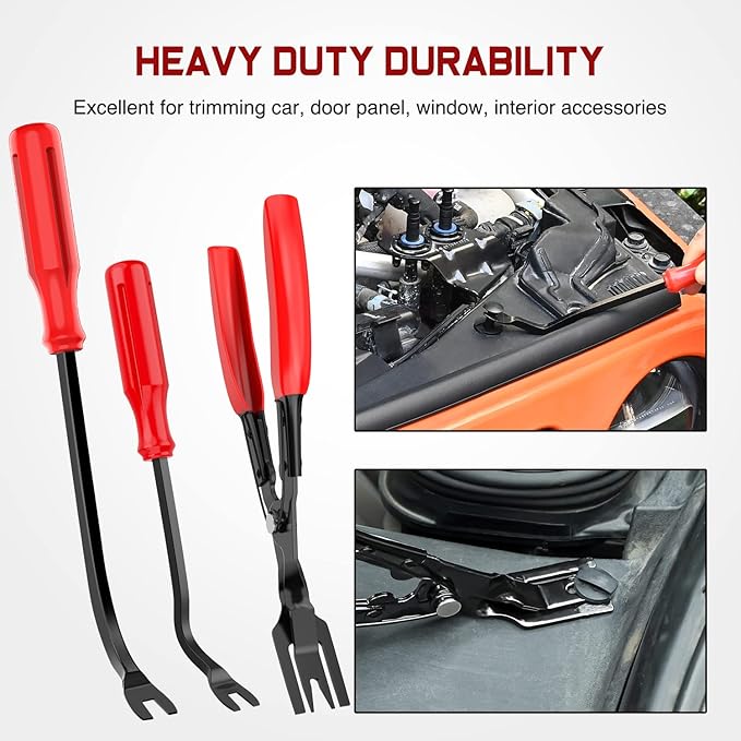 Nilight 238Pcs Trim Removal Tool, Auto Push Pin Bumper Retainer Clip Set Fastener Terminal Remover Tool Adhesive Cable Clips Kit Car Panel Radio Removal Auto Clip Pliers
