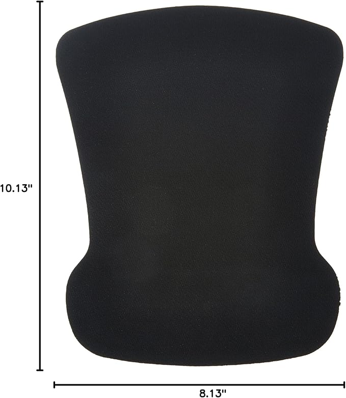 Amazon Basics Irregular Ergonomic Gel Computer Mouse Pad with Wrist Rest for Pain Relief, 10.1L x 8.1W inches, Black