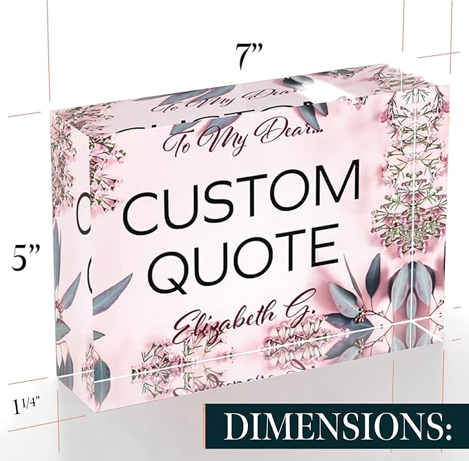 Custom Acrylic Sign Personalized, Custom Desk Name Plate, 18 Styles, (5"x7"), With Gift Box, USA Made by Acryluxe. (Glowing)