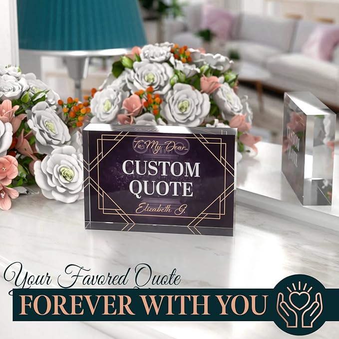 Custom Acrylic Sign Personalized, Custom Desk Name Plate, 18 Styles, (4"x6"), With Gift Box, USA Made by Acryluxe. (Fantasy)